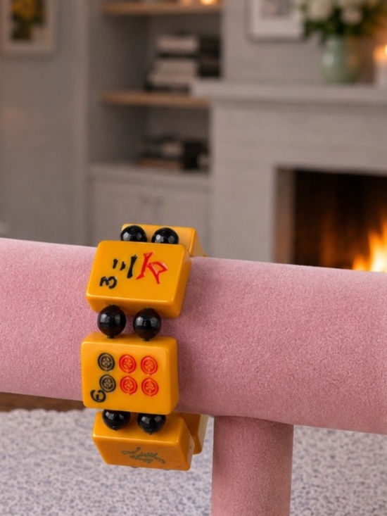 Vintage Jewelry - Antique Mahjong Butterscotch Bakelite Bracelet